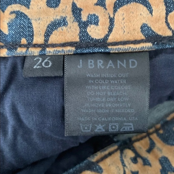 J Brand Mod Rose Skinny Jean Gold Brocade - Picture 4 of 5